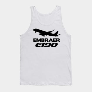 Embraer E190 Silhouette Print (Black) Tank Top